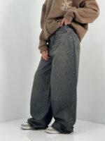 شلوار جین زنانه سوپر بگ بالون قهوه ای