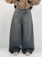 شلوار جین زنانه سوپر بگ بالون قهوه ای