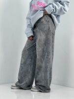 شلوار جین زنانه سوپر بگ طرحدار وارداتی