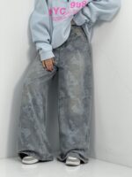 شلوار جین زنانه سوپر بگ طرحدار وارداتی