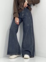 شلوار جین زنانه شافل بگ سرمه ای