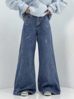 شلوار جین زنانه شافل بگ آبی
