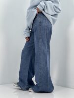 شلوار جین زنانه شافل بگ آبی