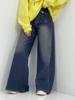 شلوار جین زنانه شافل بگ سرمه ای