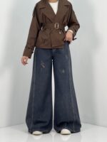 شلوار جین زنانه شافل بگ سرمه ای