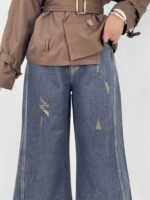 شلوار جین زنانه شافل بگ سرمه ای