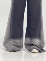 شلوار جین زنانه شافل بگ مشکی با سنگشور صدفی