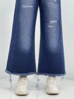 شلوار جین زنانه شافل بگ آبی قد 90