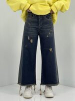 شلوار جین زنانه شافل بگ گازوئیلی قد 90