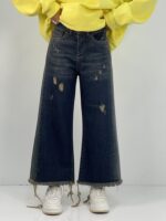 شلوار جین زنانه شافل بگ گازوئیلی قد 90