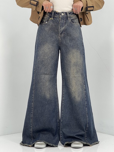 شلوار جین زنانه شافل آبی تیره