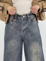 شلوار جین زنانه شافل آبی تیره