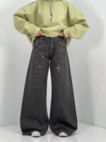 شلوار جین زنانه شافل زغالی