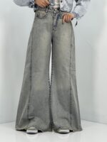 شلوار جین زنانه شافل بگ طوسی