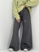 شلوار جین زنانه شافل زغالی