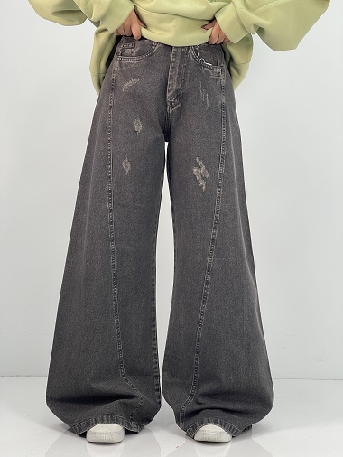 شلوار جین زنانه شافل زغالی