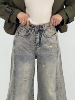 شلوار جین زنانه شافل کثیف شور