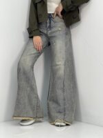 شلوار جین زنانه شافل کثیف شور