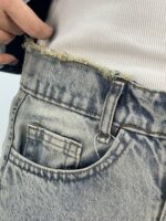 شلوار جین زنانه شافل بگ طوسی