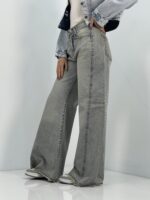 شلوار جین زنانه شافل بگ طوسی