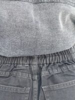 شلوار جین زنانه شافل مشکی با سنگشور صدفی