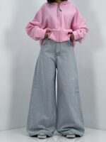شلوار جین زنانه سوپر بگ آبی یخی