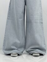 شلوار جین زنانه سوپر بگ آبی یخی