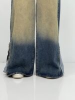 شلوار جین زنانه سوپر بگ سنگشور کرم قهوه ای