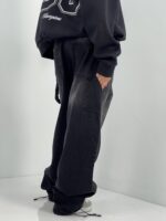 شلوار جین زنانه بالونی مکس زغالی با سنگشور صدفی