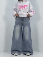 شلوار جین زنانه سوپر بگ آبی روشن سنگشور