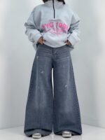 شلوار جین زنانه سوپر بگ آبی جدید