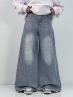 شلوار جین زنانه سوپر بگ آبی روشن سنگشور