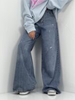 شلوار جین زنانه سوپر بگ آبی جدید