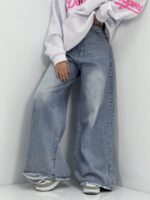 شلوار جین زنانه سوپر بگ آبی روشن سنگشور