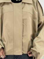 بامبر جکت کوتاه زنانه کتان کرم