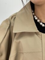 بامبر جکت کوتاه زنانه کتان کرم