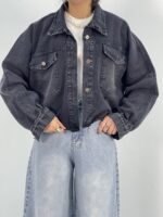 کت جین زنانه زغالی