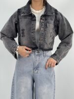 کت جین زنانه زغالی