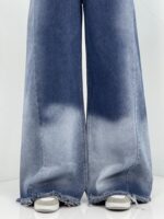 شلوار جین زنانه فول بگ شافل آبی
