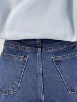 شلوار جین زنانه فول بگ شافل آبی