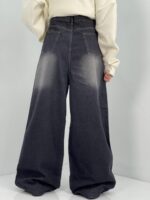 شلوار جین زنانه فول بگ آبی سنگشور سایز بزرگ