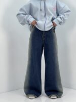 شلوار جین زنانه فول بگ آبی سنگشور