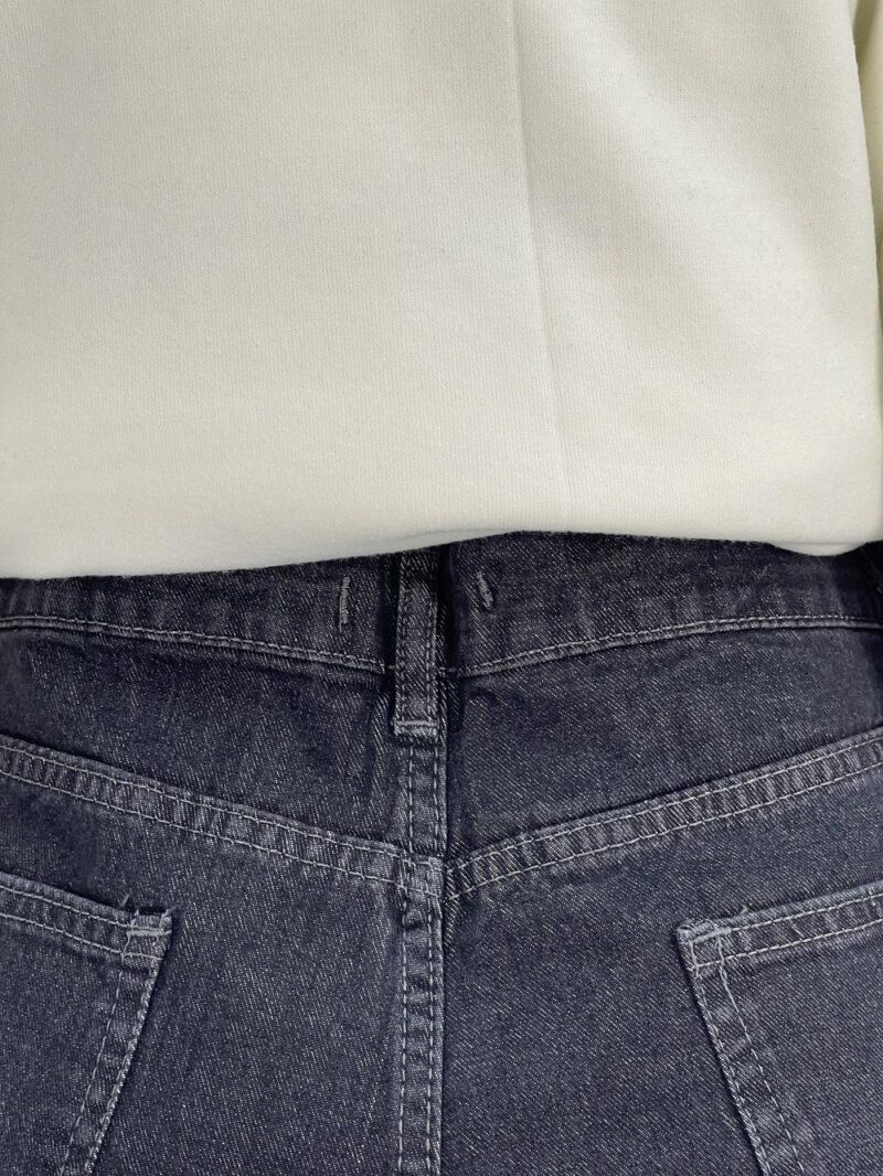 شلوار جین زنانه فول بگ آبی سنگشور سایز بزرگ