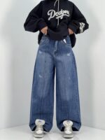 شلوار جین زنانه فول بگ آبی