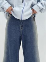 شلوار جین زنانه فول بگ آبی سنگشور