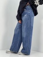 شلوار جین زنانه فول بگ آبی
