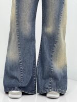 شلوار جین زنانه فول بگ شافل آبی