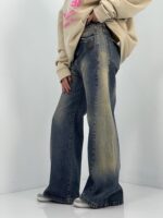 شلوار جین زنانه فول بگ شافل آبی
