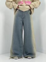 شلوار جین زنانه فول بگ آبی سنگشور