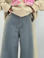 شلوار جین زنانه فول بگ آبی سنگشور